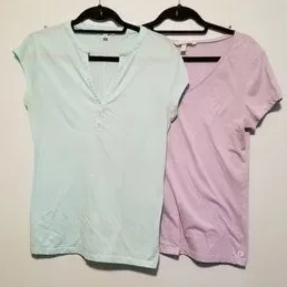 VICTORIA'S SECRET Vintage Y2K cap sleeve tshirt 2 shirt bundle aqua and Lilac